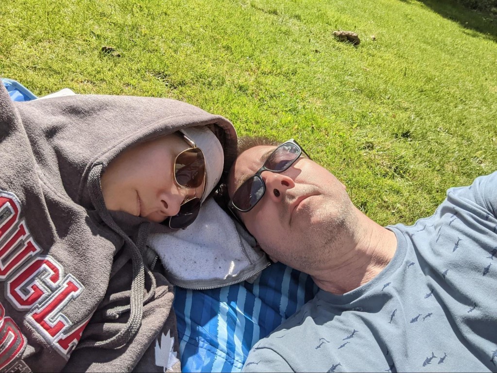 Mel & Jay nap at Silver Lake provincial park, BC 