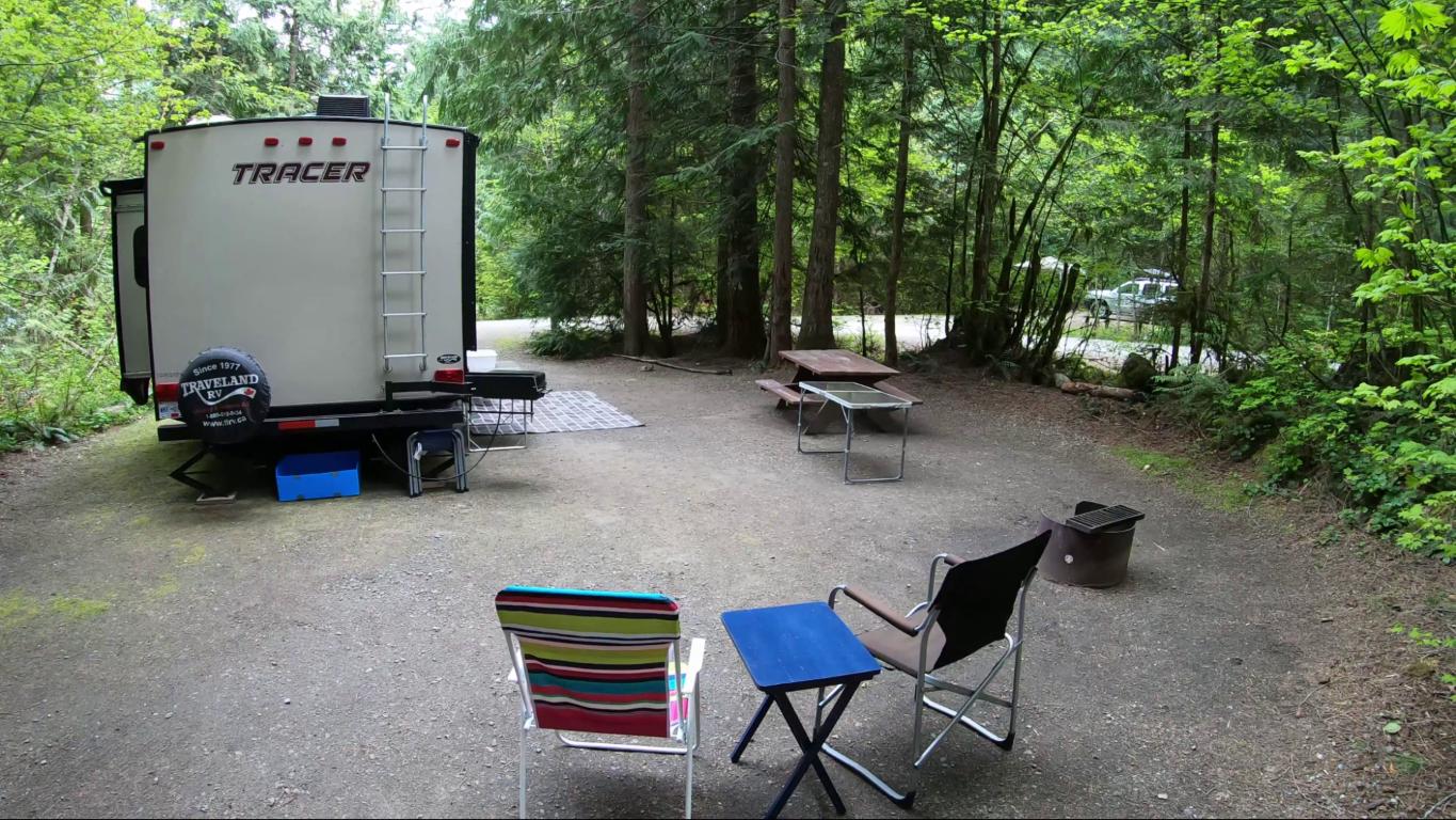 Site #21 at Silver Lake provincial park campground near Hope, BC, Canada