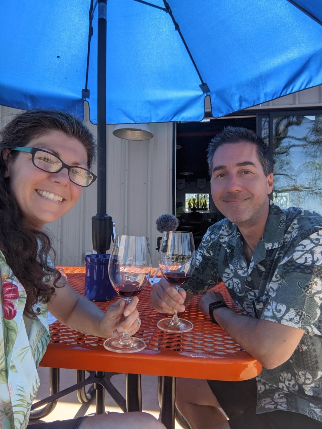 Mel & Jay wine tasting at one of the tasting rooms in Tin City, Paso Robles, CA
