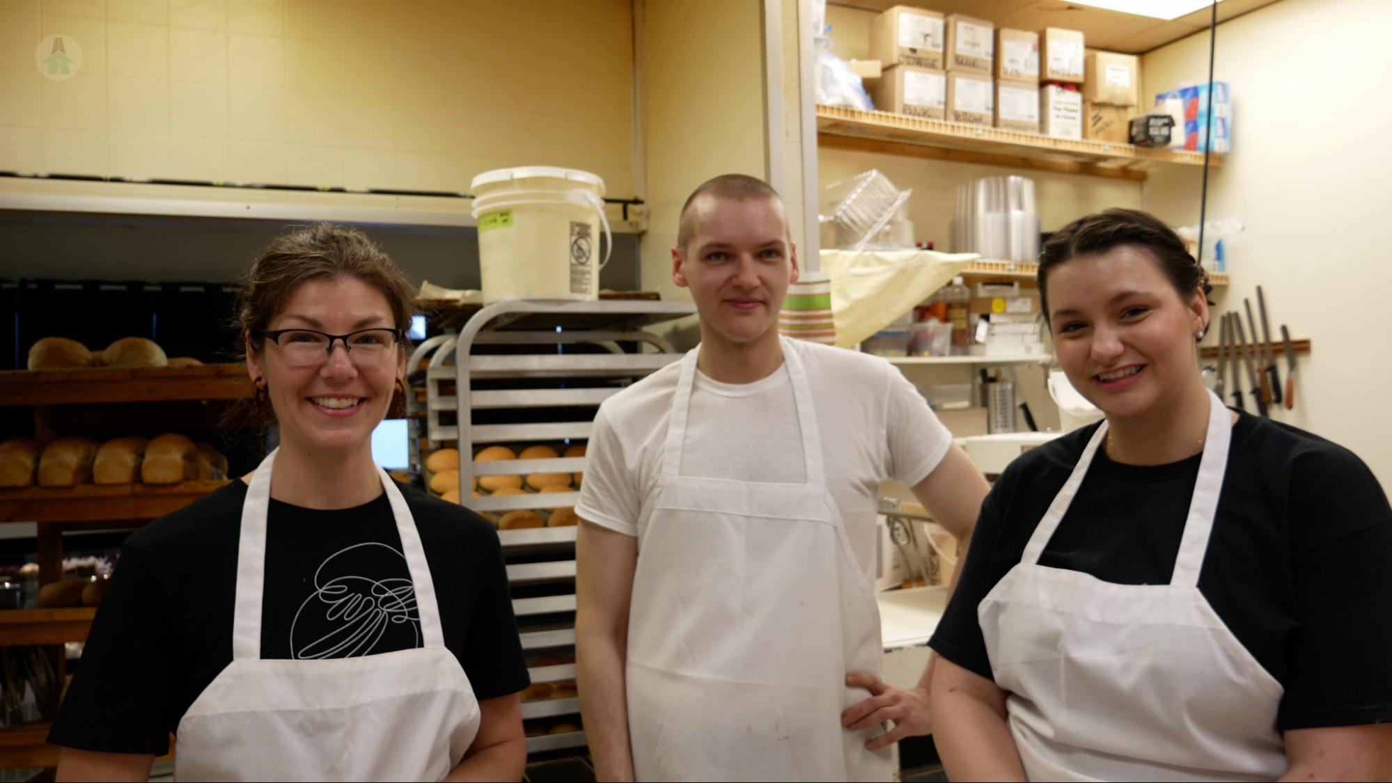 Three of the staff at the Rolling Pin Bakery in Hope, BC (left to right) - Mel, Brent, Cara