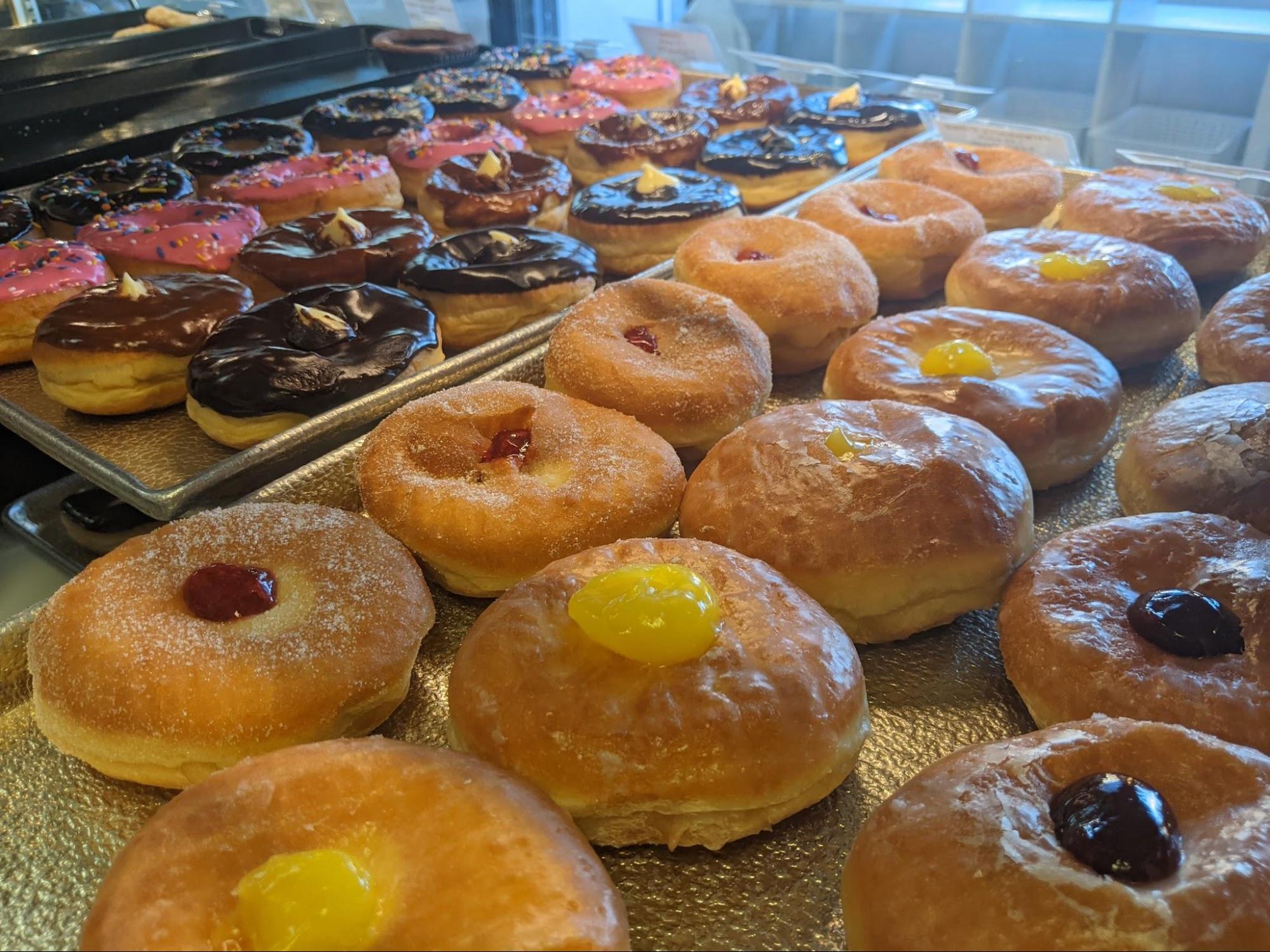 A wide selection of donuts available at the Rolling Pin Bakery in Hope, BC.