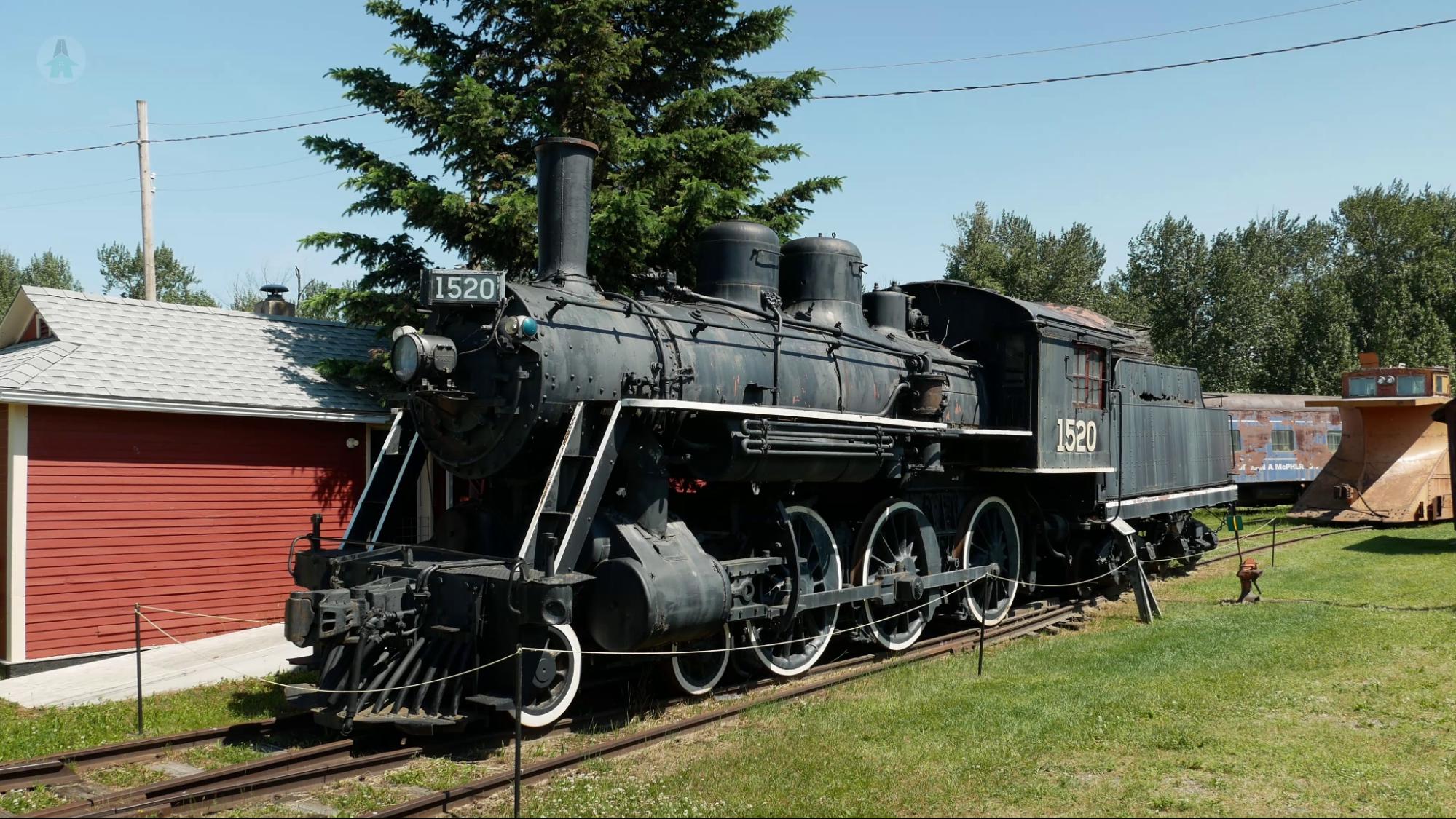 A steam engine at the Railway and Forestry Museum in Prince George, BC