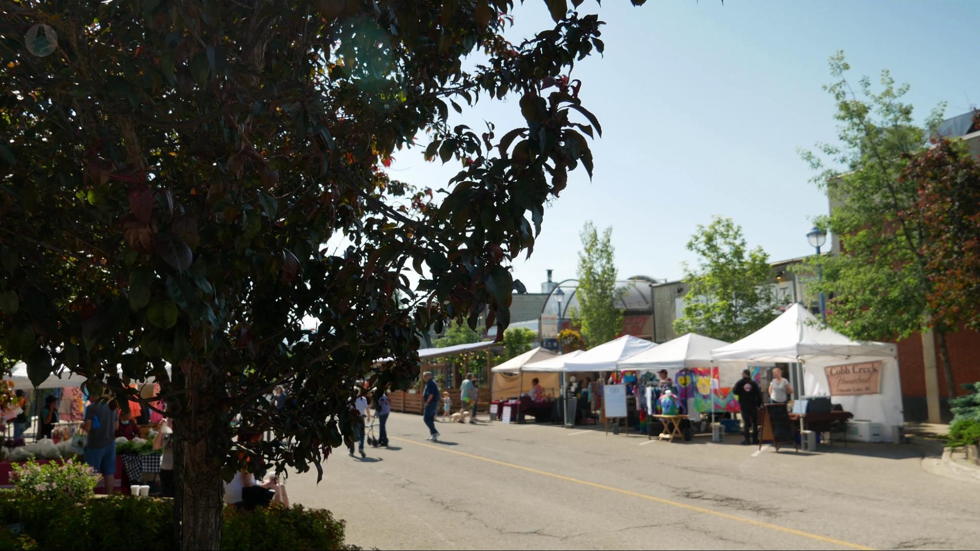 The outdoor farmer's market in Prince George, BC